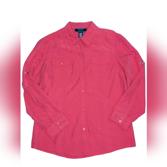 Men's Red Button-Up Shirt Jones Wear Sport Size L - Picture 1 of 8